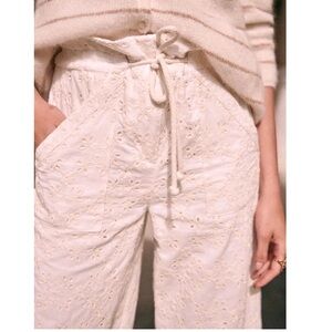 Sezane Cream Lace Pants